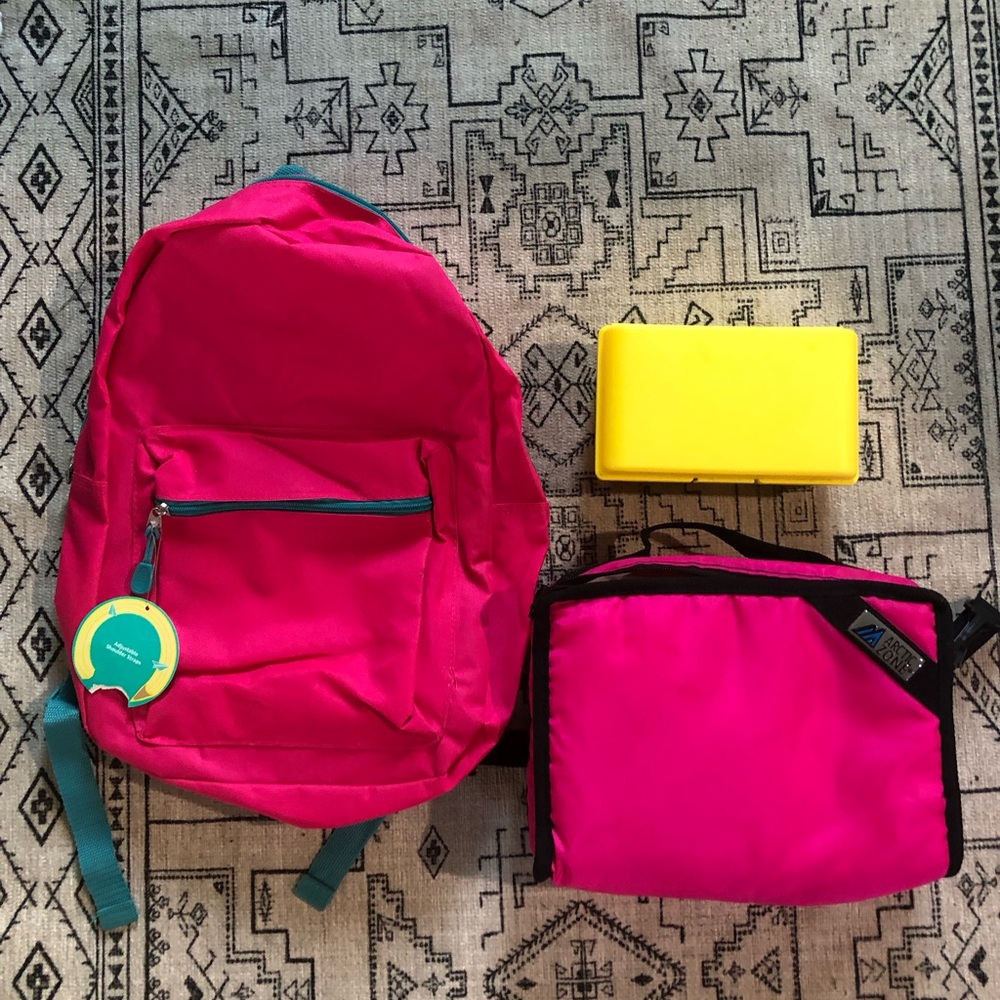 Girls backpack & Arctic Chill Lunchpail Bag/pencils